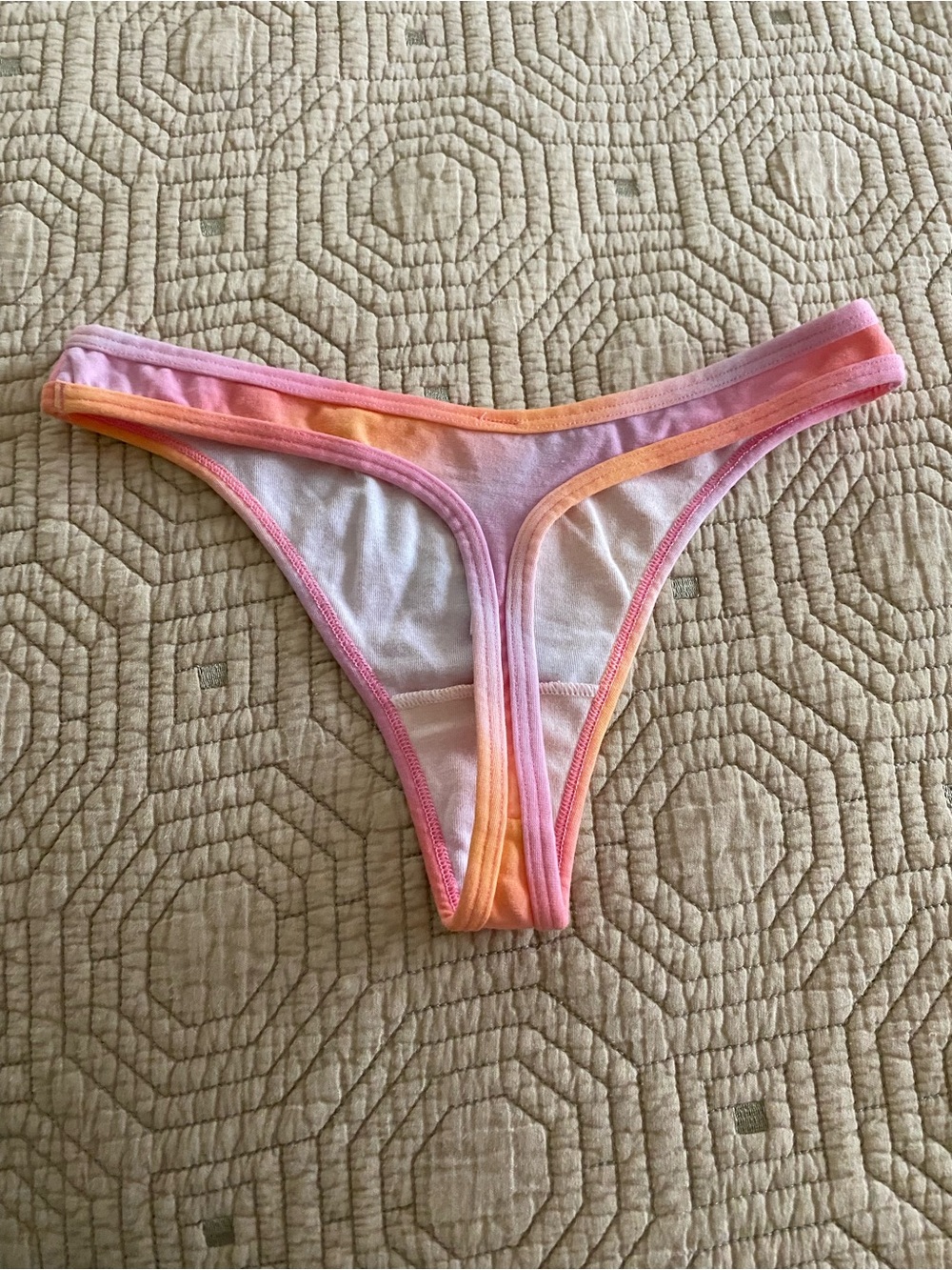 PINK Victoria's Secret Black Bikini & Pink-Orange Tie-Dye Bikini Panties - Picture 3 of 7